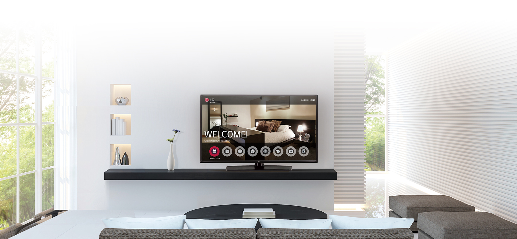 Supported by simple editing tools, this hotel content management system provides a one-click service and IP network-based remote management solutions.