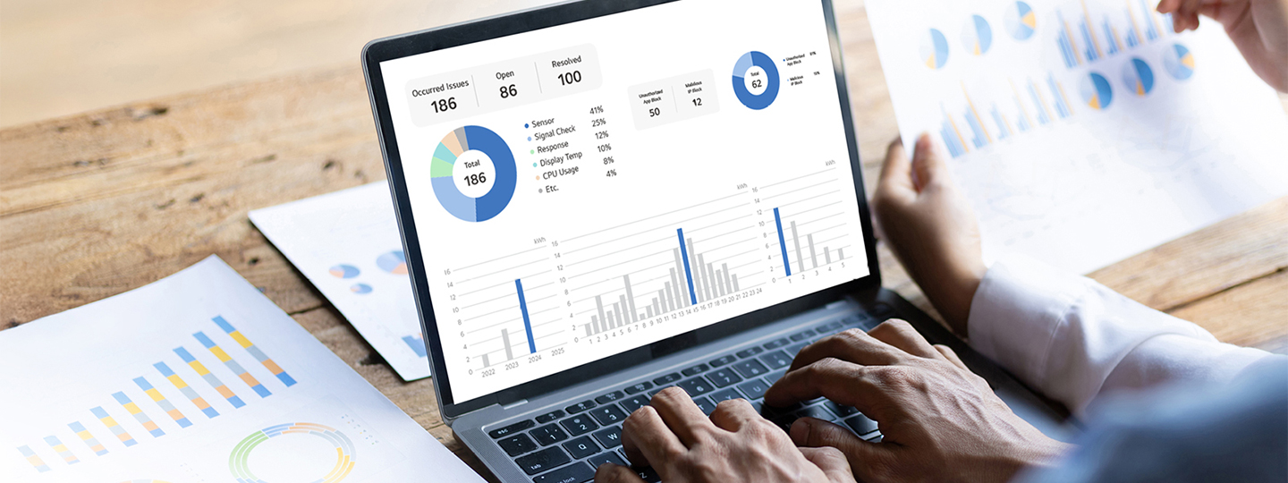 This sample image visualizes security issue data from a workspace through a graphical representation.